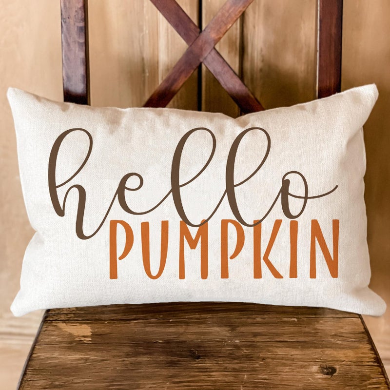 GTEXT 12x20 inch Fall Throw Pillow Cover Hello Pumpkin Cushion Cover Autumn Decor Fall Pumpkins Outdoor Pillow Linen Lumbarfor Cushion,Sofa Fall Pillow Cover - Image 4